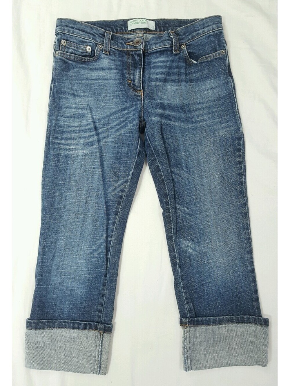 United Colors of Benetton Denim Cropped Capris Jeans Size 38 US 2